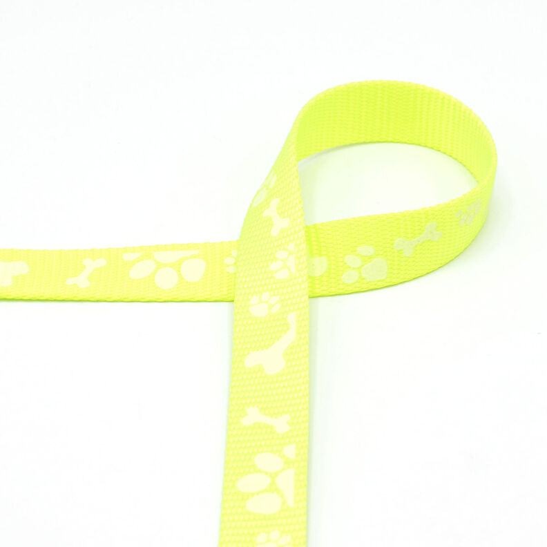 Reflective woven tape Dog leash [20 mm]  – neon yellow,  image number 2