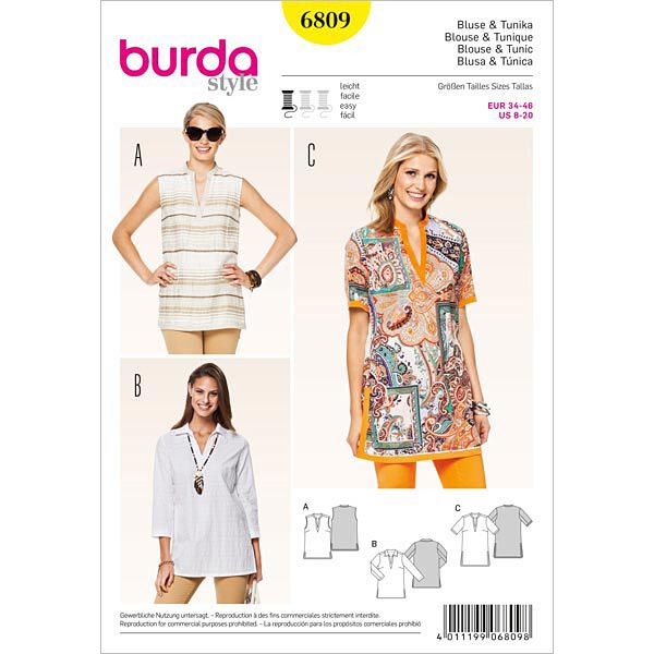 Blouse & Tunic, Burda 6809,  image number 1