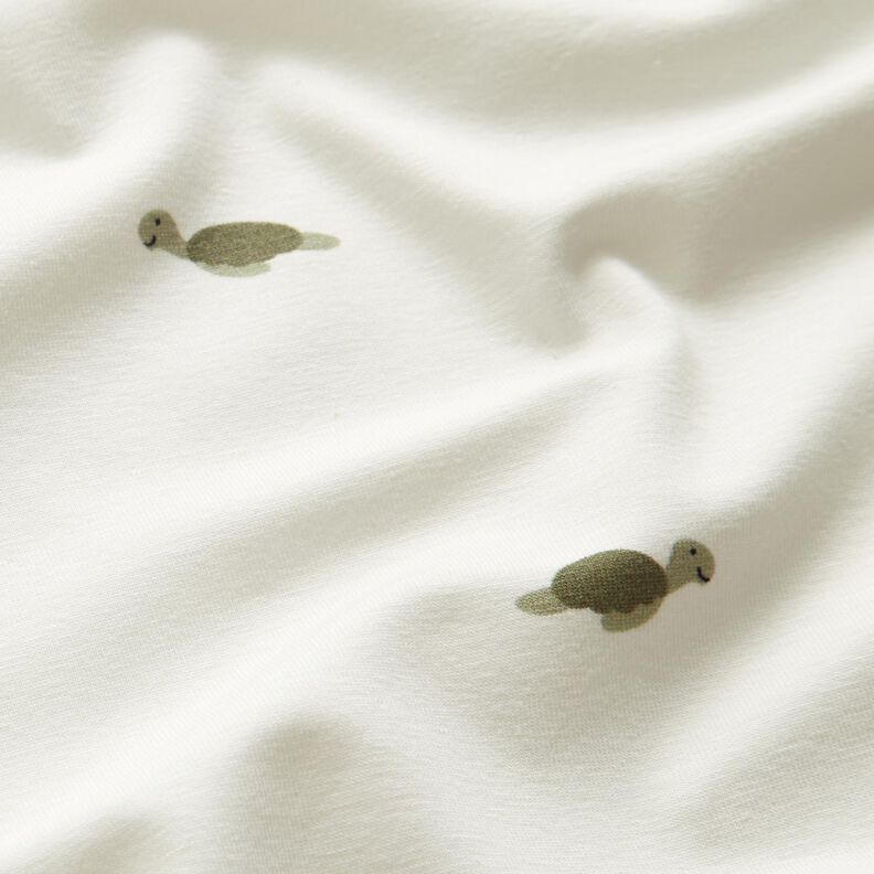 Cotton Jersey small turtles – offwhite,  image number 2
