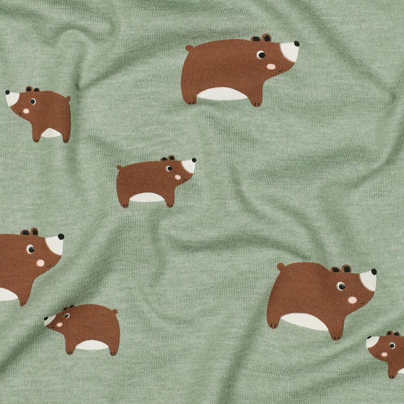 Cotton Jersey Bears | Poppy Fabrics – reed/chestnut, image number 2