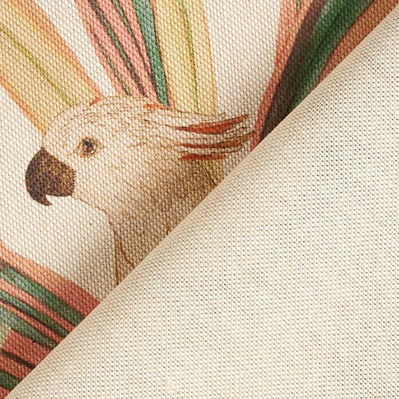 Decor Fabric Half Panama jungle Parrot – natural/green,  image number 4