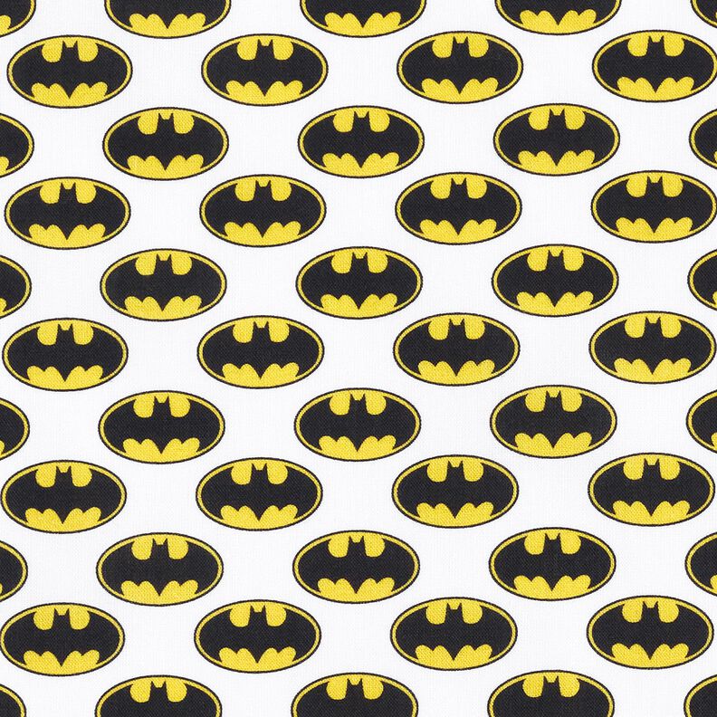 Cotton Poplin Batman logo Licensed Fabric | DC Comics – white,  image number 1