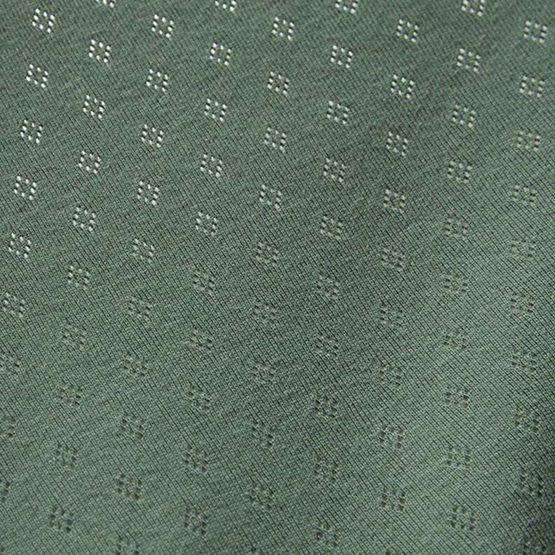 Fine Jersey Knit with Openwork – dark green,  image number 3