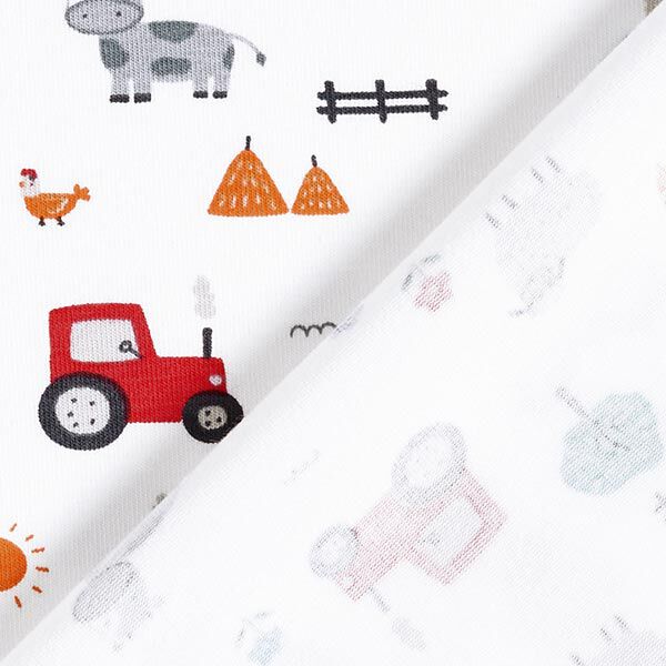 Cotton Jersey farmyard – white, image number 4