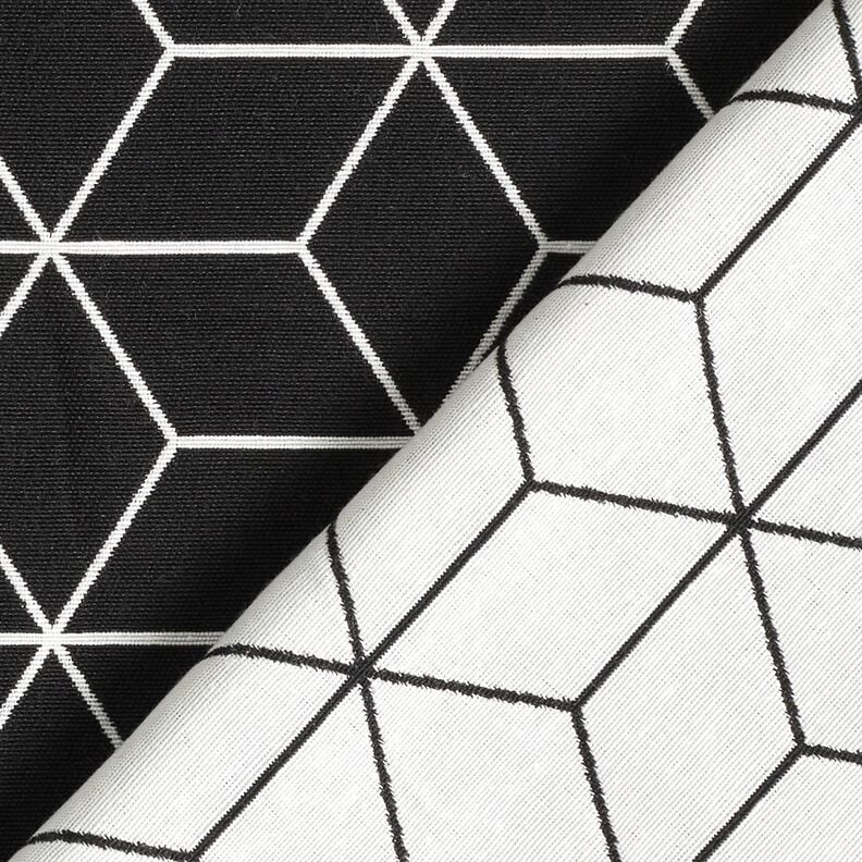 Decor Fabric Jacquard modern cubes – black/ivory,  image number 4