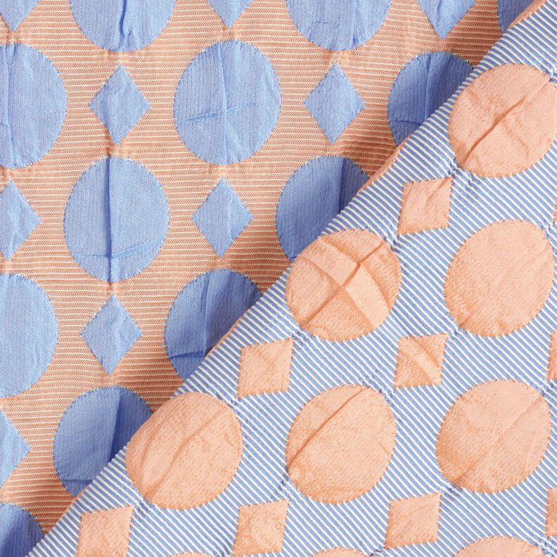 Cloqué dots and diamonds – light blue/apricot,  image number 4