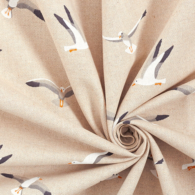 Half Panama Decor Fabric Seagulls – natural,  image number 3