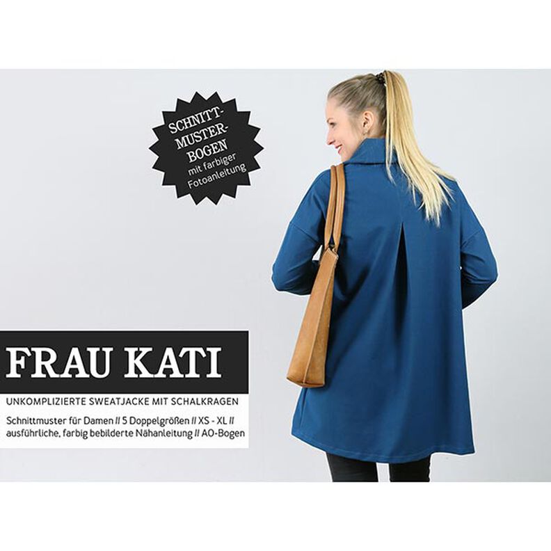 FRAU KATI Sweatshirt Jacket with Shawl Collar & Box Pleats | Studio Schnittreif | XS-XXL,  image number 1