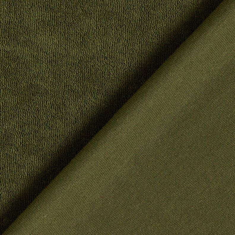 Towelling Fabric Stretch Plain – dark olive,  image number 3