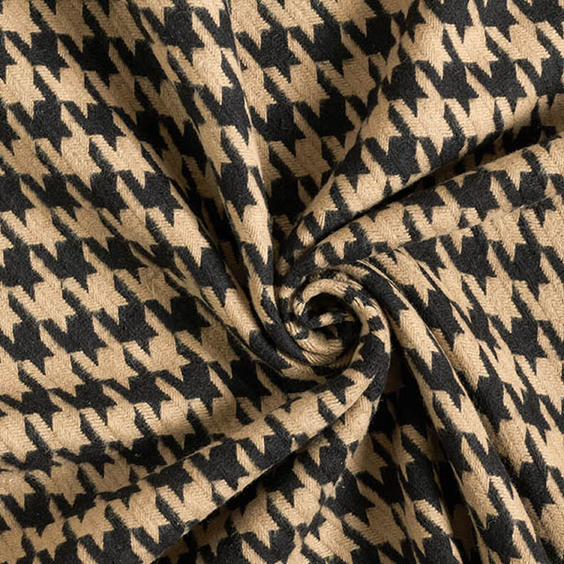 Houndstooth Cotton Blend Coating Fabric – black/anemone,  image number 3