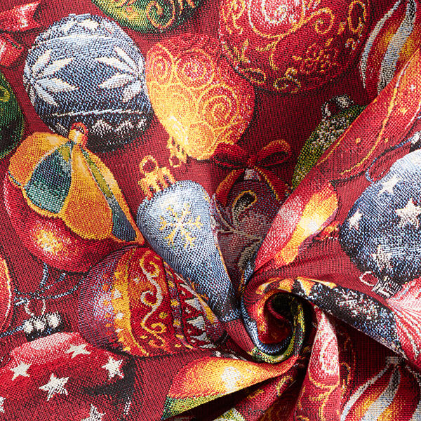 Decor Fabric Tapestry Fabric Christmas Tree Baubles – carmine,  image number 3