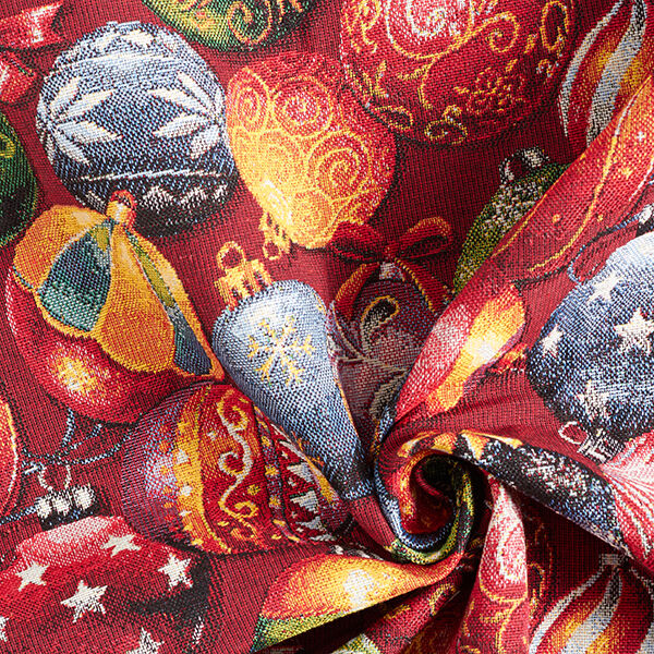 Decor Fabric Tapestry Fabric Christmas Tree Baubles – carmine, image number 3