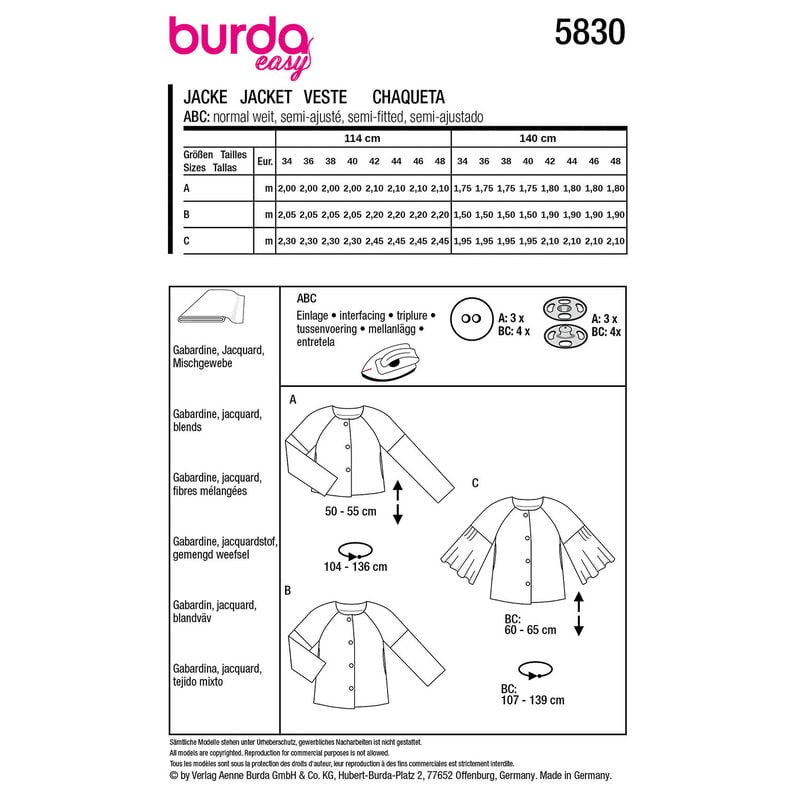 Jacket | Burda 5830 | 34-48,  image number 12