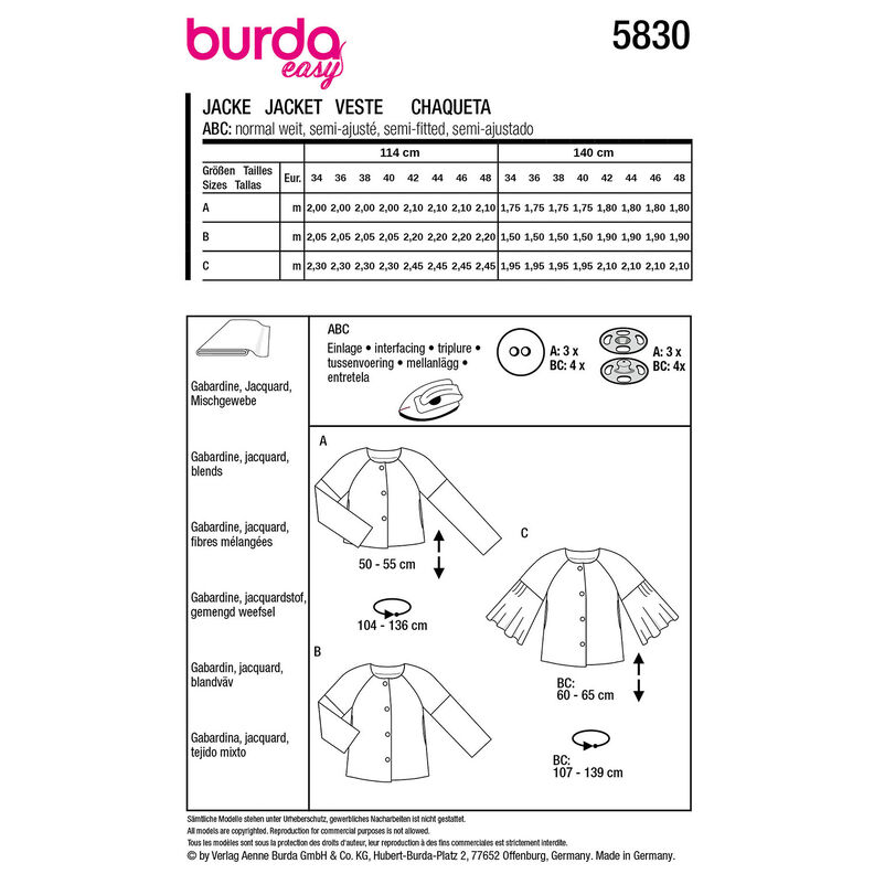 Jacket | Burda 5830 | 34-48,  image number 12