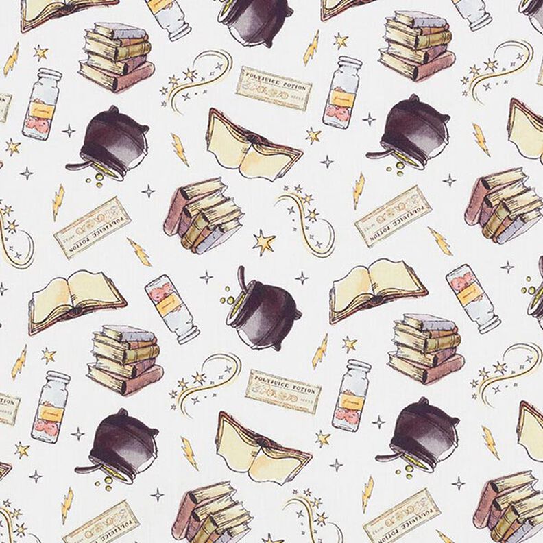 Cotton poplin licensed fabric Harry Potter magic potion | Warner Bros. – white,  image number 1