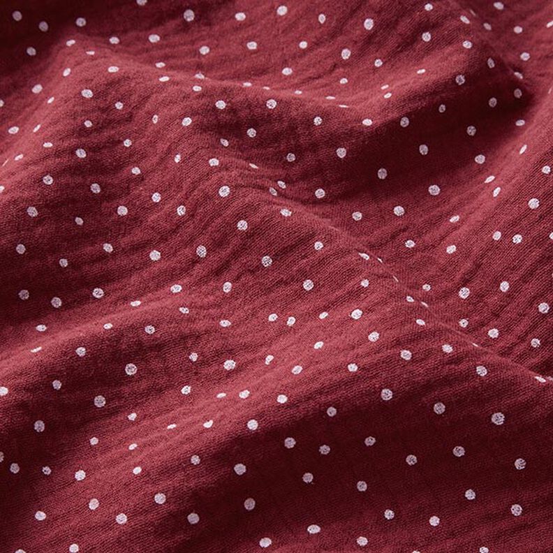 Double Gauze/Muslin Polka Dots – berry/white,  image number 2