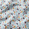 Cotton Cretonne Mini triangles – aqua blue/white,  thumbnail number 2