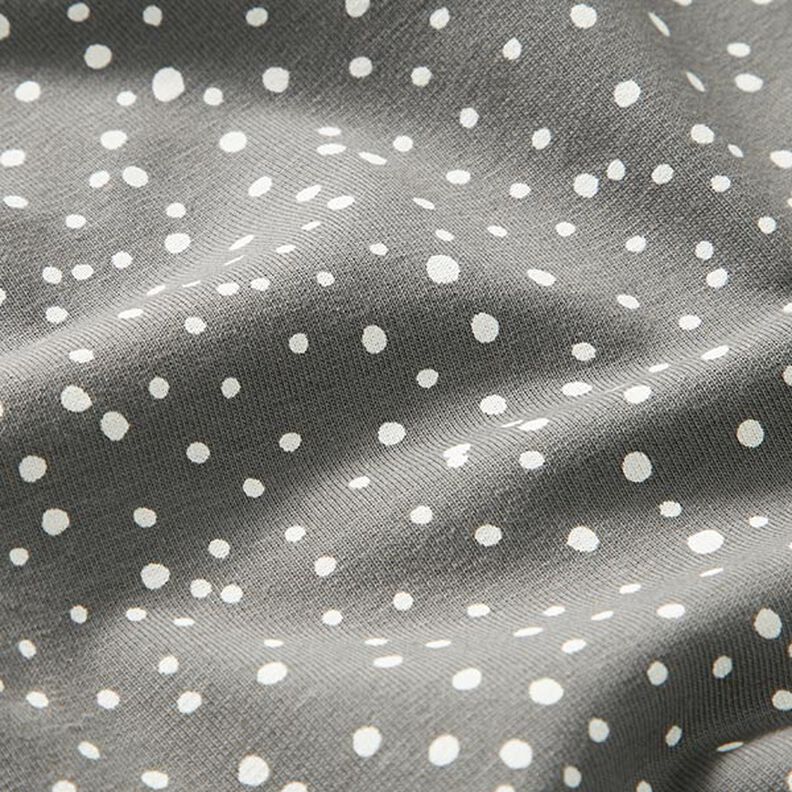 Cotton jersey irregular dots – grey,  image number 2