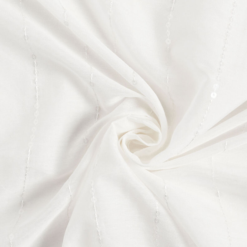 Sequinned voile cotton silk blend – white,  image number 4