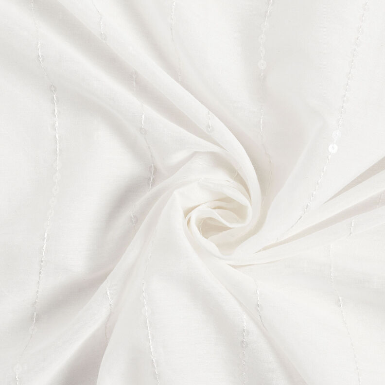 Sequinned voile cotton silk blend – white, image number 4