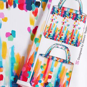 Bags Panel Canvas colourful brush dots – white, 