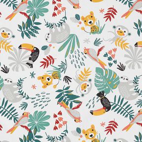 Cotton Cretonne Jungle – white, 