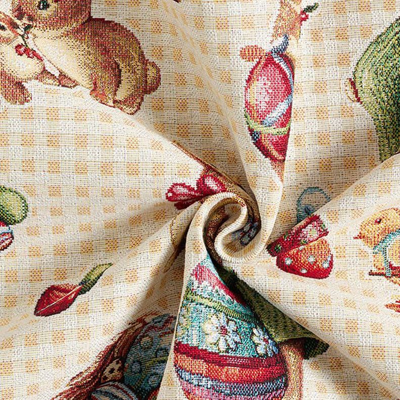 Decor Fabric Tapestry Fabric Cute Bunnies – light yellow,  image number 3