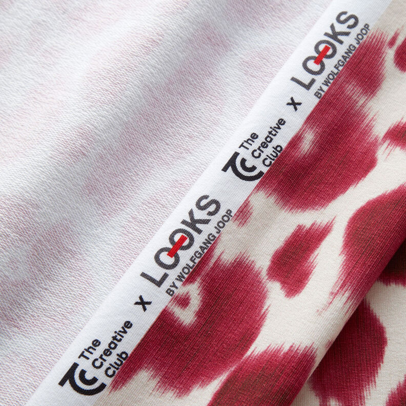 GOTS French terry batik leopard print | TCC x LOOKS by Wolfgang Joop – berry/cream,  image number 4