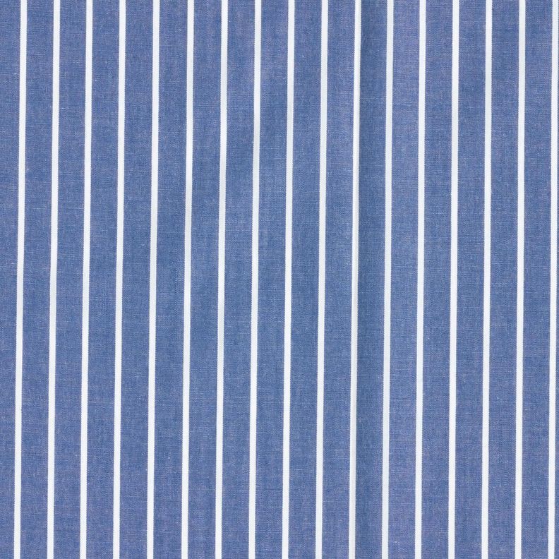 Striped cotton fabric – denim blue/white,  image number 1