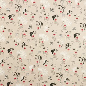 Decor Fabric Half Panama Models – natural/carmine, 
