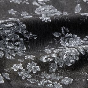 Chambray Small Roses – black/white, 