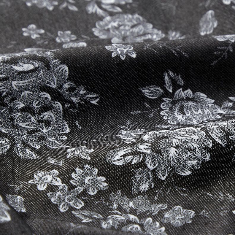 Chambray Small Roses – black/white,  image number 2