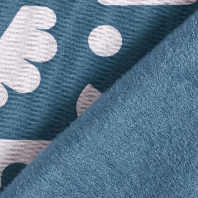 Alpine Fleece Abstract shapes  – denim blue/pastel mauve,  image number 4