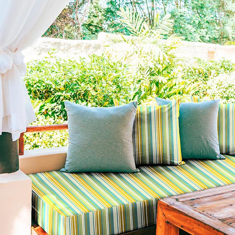 awning fabric Blurred Stripes – mustard/light green,  image number 10