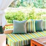 awning fabric Blurred Stripes – mustard/light green,  thumbnail number 10