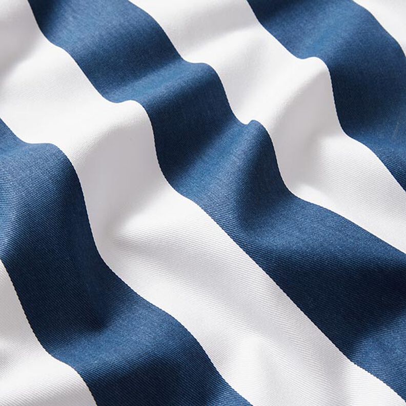 Decor Fabric Cotton Twill stripes – white/indigo,  image number 2