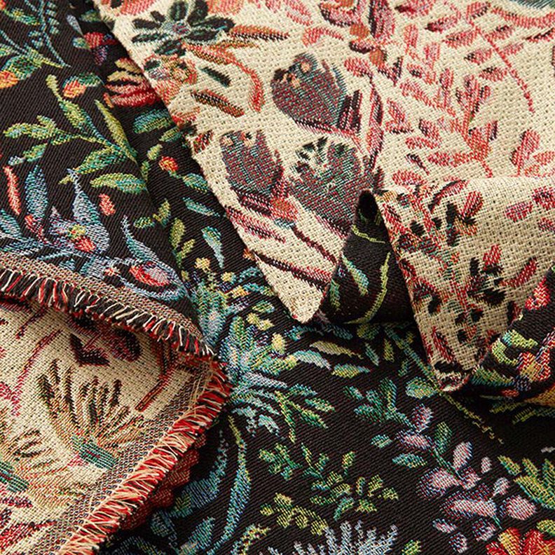 Decor Fabric Tapestry Fabric Small flowers – black,  image number 3