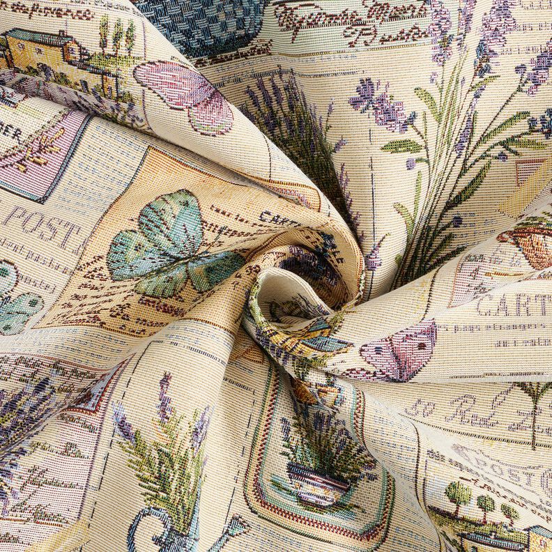 Decor Fabric Tapestry Fabric lavender collage – natural/mauve,  image number 3