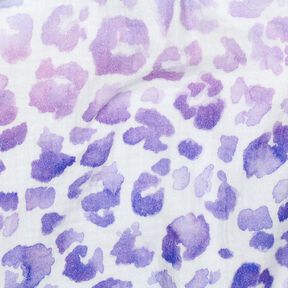 Double Gauze/Muslin Gradient Leopard Print Digital Print | Poppy Fabrics – white/blue lilac, 
