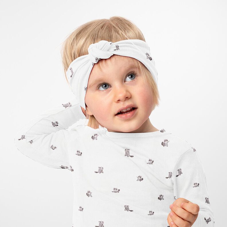 GOTS Cotton Jersey cute raccoons Digital Print – ivory, image number 6
