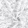 Cotton Poplin Colouring Fabric dinosaurs – white/black,  thumbnail number 3