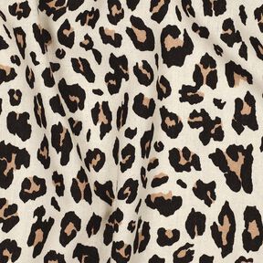 Viscose Linen Blend Leopard Print | Poppy Fabrics – offwhite/black, 