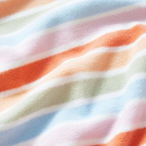 Anti-Pilling Fleece colourful stripes – white, 
