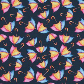 Softshell colourful umbrellas Digital Print – midnight blue | Remnant 50cm, 