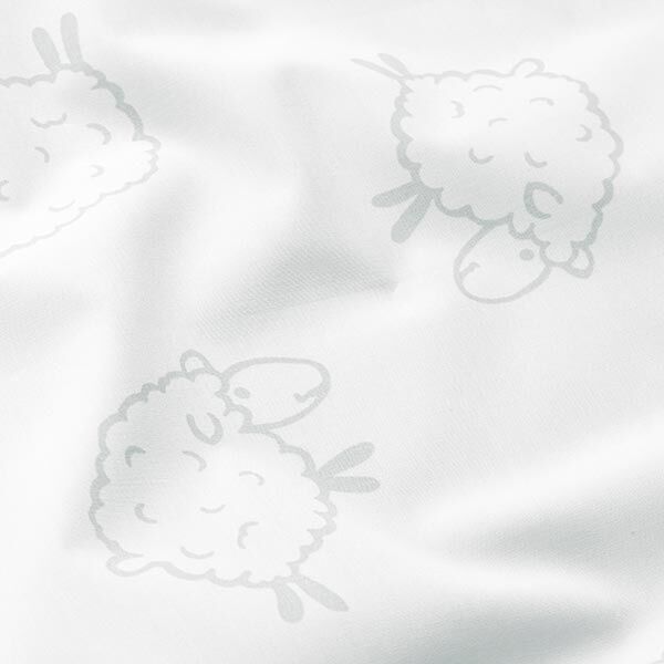 Funny sheep cotton poplin – white,  image number 2