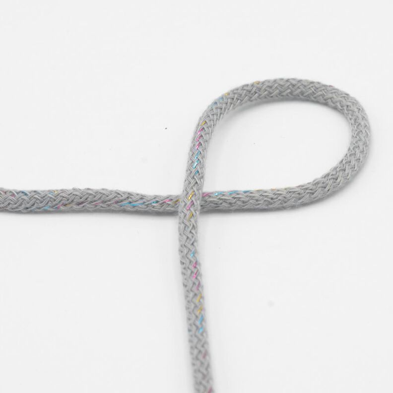 Cotton cord Lurex [Ø 5 mm] – elephant grey,  image number 1