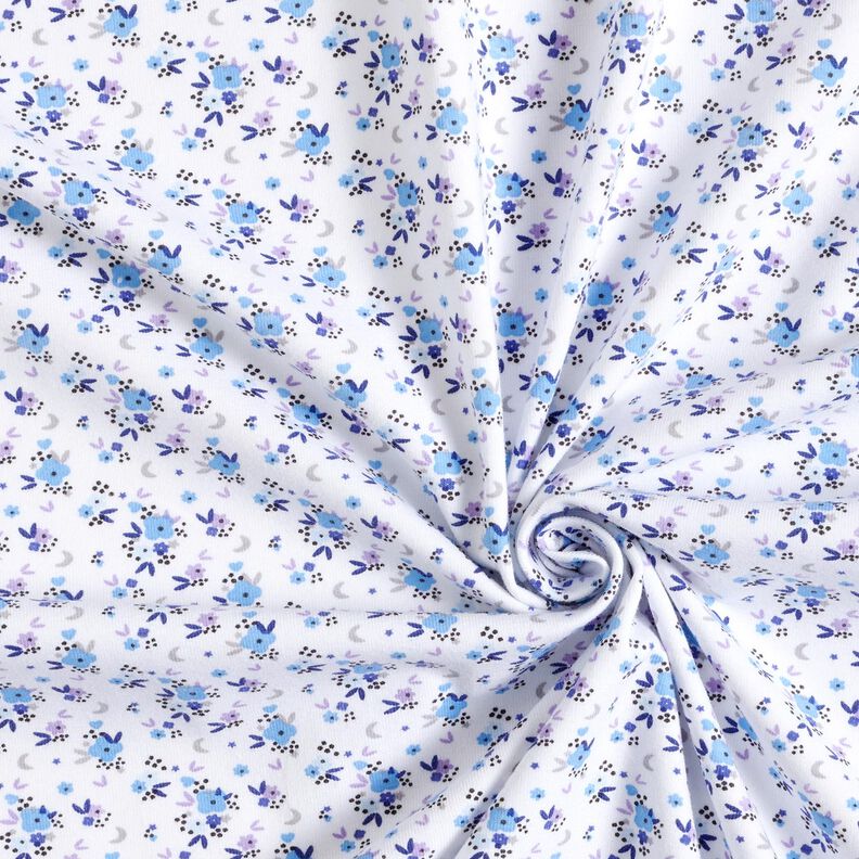 Cotton Jersey romantic little flowers – white,  image number 3
