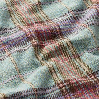 Checked Wool Blend Coating Fabric – eucalyptus, 