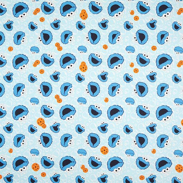 Cookie Monster Cretonne Decor Fabric | CPLG – baby blue/royal blue,  image number 1