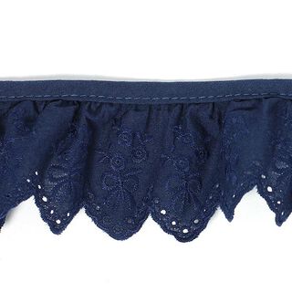 Ruched Broderie Anglaise, 57 mm – navy blue, 